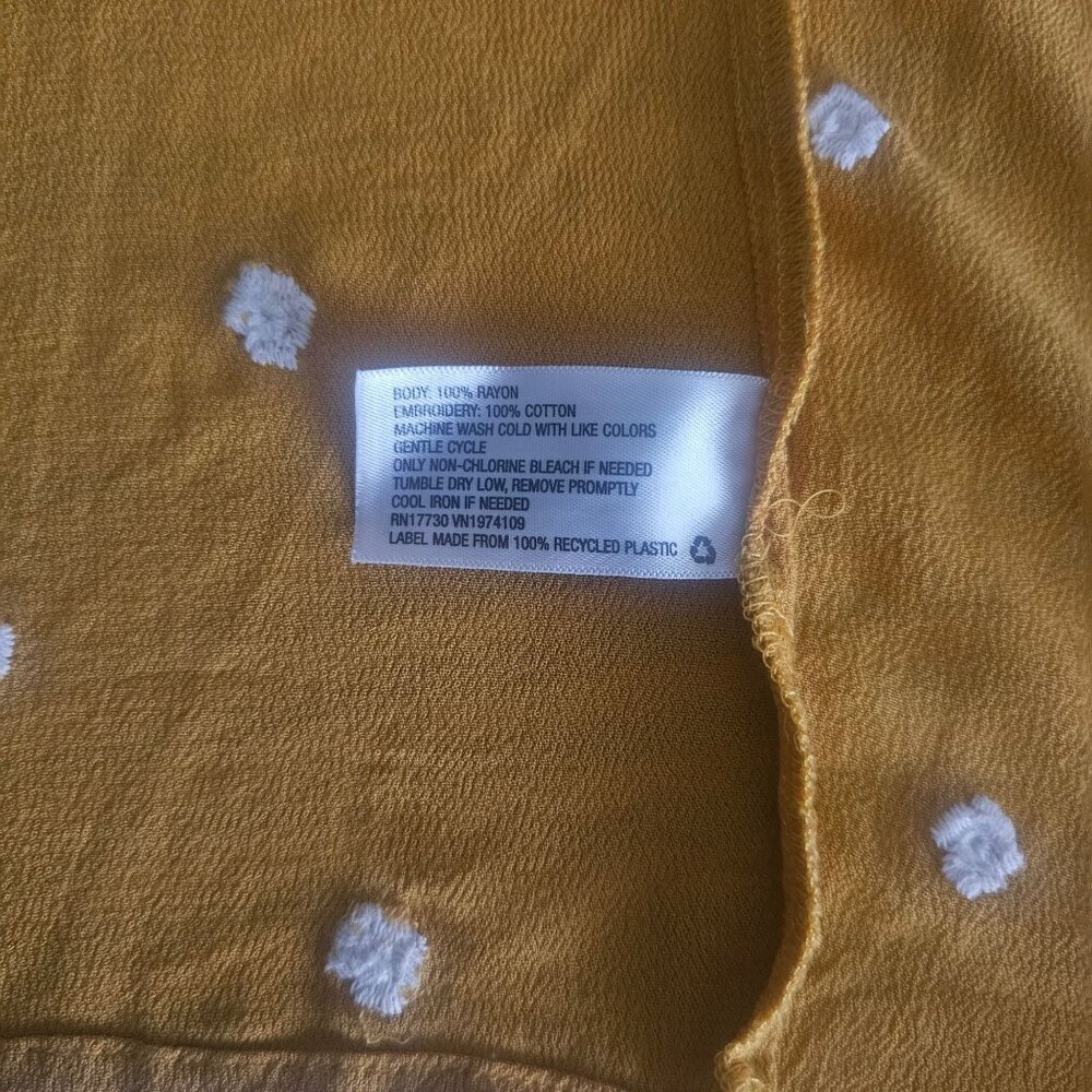 Universal Thread Mustard Yellow Polka Dot Ruffle Sleeveless Tank Top Women's XL‎ - Picture 5 of 9